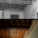 Double bedroom, before and after restoration