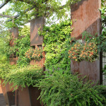 Flower pots and trellis structure, detail