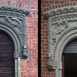 Detail decorated window before:after restoration