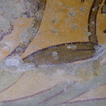 Detail painting a secco overlaying the fresco